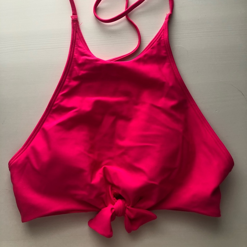 Aerie XS pink halter bikini top
